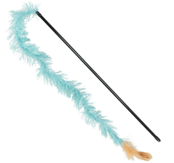 TRIXIE Wędka z pluszowym ogonem prawdziwymi piórkami zabawka kota 48+60 cm