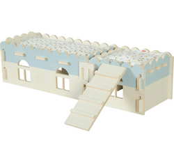 ZOLUX Cosy drewniany piętrowy domek królika świnki gryzoni +legowisko 62cm