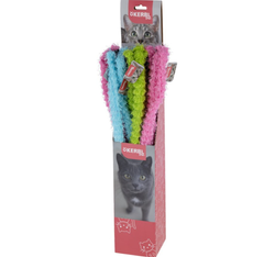 KERBL Wędka z kosmatym ogonem kolorowa zabawka dla kota 90 cm