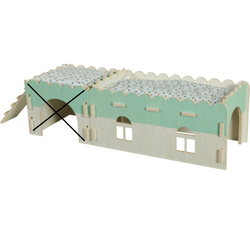 ZOLUX Cosy drewniany piętrowy domek królika świnki gryzoni +legowisko 45cm