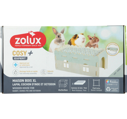 ZOLUX Cosy drewniany piętrowy domek królika świnki gryzoni +legowisko 70cm