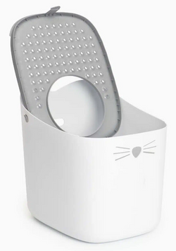 PIXI BOX kuweta toaleta dla kota wysoka z wejściem od góry z pokrywą biała 