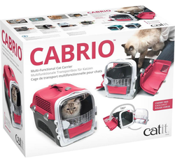 CATIT CABRIO transporter psa kota otwierany z góry do 11kg 51cm wiśniowy