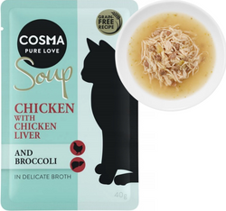 COSMA Soup Zupa różne smaki przysmak kota mokra karma MIX BOX II 12szt x40g