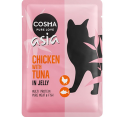 COSMA ASIA Kurczak z Tuńczykiem rybą w galarecie mokra karma dla kota 100g