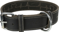 TRIXIE Rustic Heartbeat Obroża psa skórzana ze skóry czarna 47–55cm/4cm L