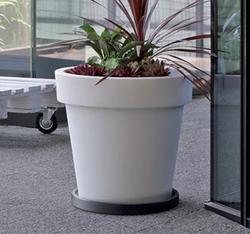 PROSPERPLAST Podstawka pod doniczkę na kółkach okrągła czarna 44,6 cm