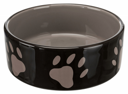 TRIXIE Miska ceramiczna dla psa kota na karmę wodę ciężka czarna 0,3 L