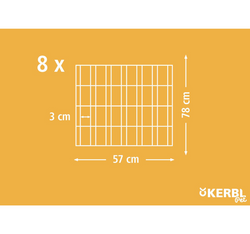 KERBL wysoki kojec wybieg klatka dla psa królika 8 el. 57 x 78 cm z siatką