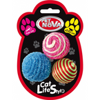 PET NOVA Piłki pluszowe z grzechotką zabawka dla kota piłka 3 szt.
