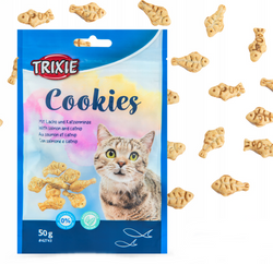 TRIXIE Cookies chrupiące ciastka Łosoś Kocimiętka ciasteczka przysmak kota