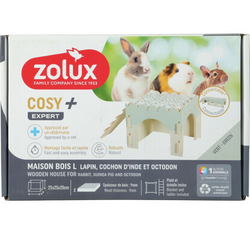 ZOLUX Cosy drewniany piętrowy domek królika świnki gryzoni +legowisko 70cm