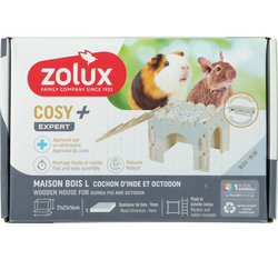 ZOLUX Cosy drewniany piętrowy domek królika świnki gryzoni +legowisko 62cm