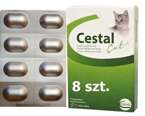 Cestal tabletki pasożyty robaki odrobaczenie kot 8