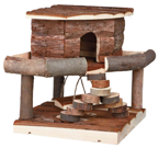 Drewniany piętrowy domek zabawka dla chomika myszy