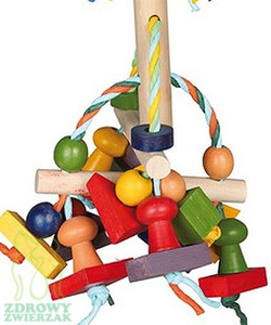  Zabawka dla ptaków papugi kolorowa drewniana 36cm