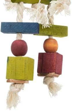  Zabawka dla ptaków papugi, sznurkowo-drewniana