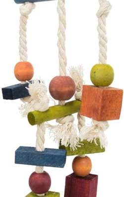  Zabawka dla ptaków papugi, sznurkowo-drewniana