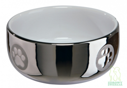 Ceramiczna srebrna miska dla psa kota 0,3L Trixie