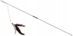 Długa wędka 3w1 zabawka kota z piórkami Kerbl 95cm
