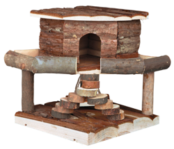 Drewniany piętrowy domek zabawka dla chomika myszy