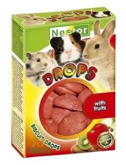 Dropsy biszkoptowe dla gryzoni i królików owoce