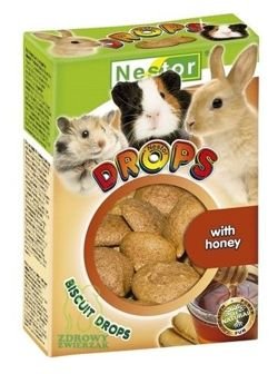 Dropsy biszkoptowe dla gryzoni i królików z miodem