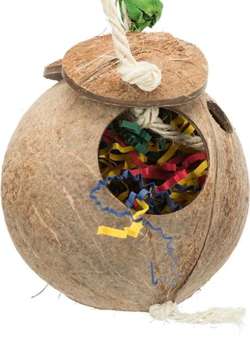 Huśtawka zabawka kokos dla ptaków papugi gryzoni 