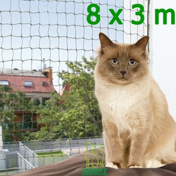 Wzmocniona drutem siatka ochronna dla kota 8 x 3 m