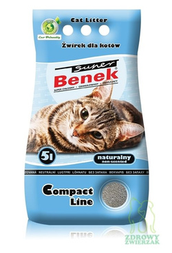 Żwirek bentonitowy Benek compact naturalny 5L